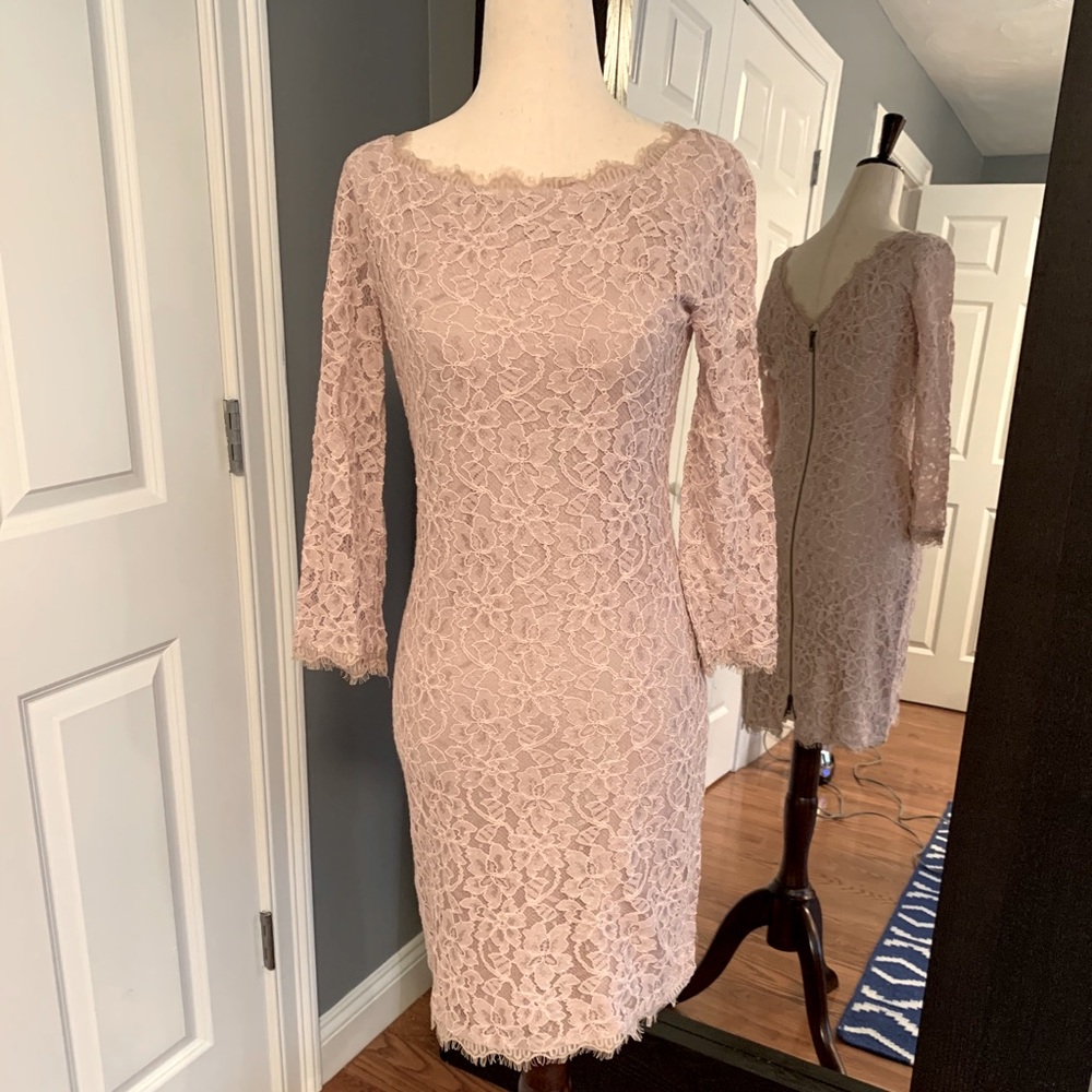 DVF Blush Zarita Lace Dress Size 6